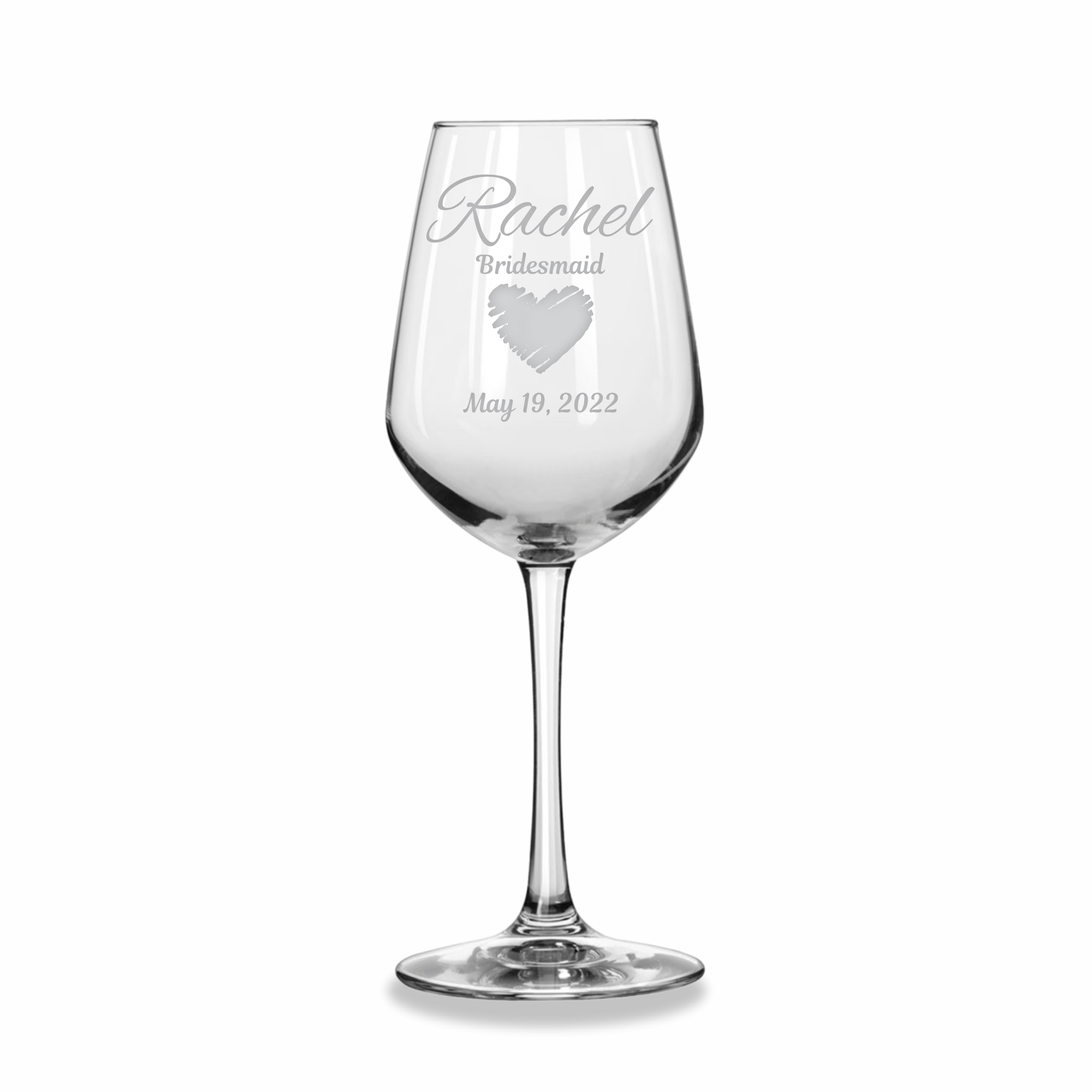 Heart | Personalized 12.5oz Wine Glass